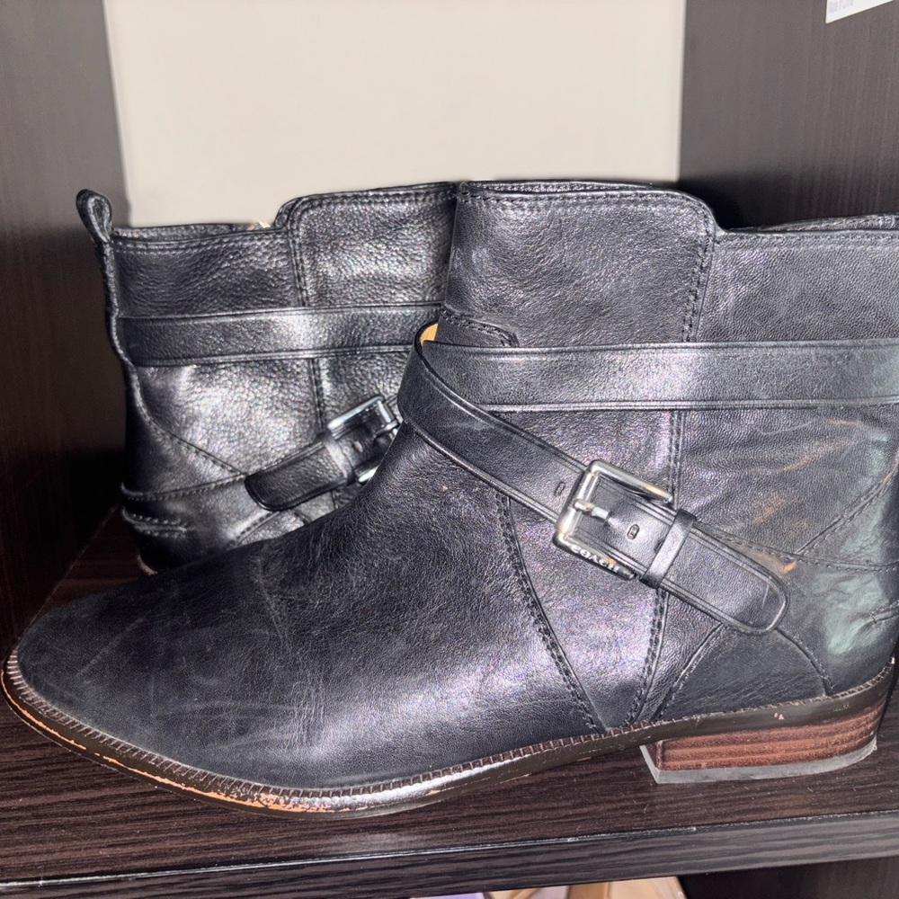 Coach Lannah/Lianne Women’s Black Leather Ankle Boots Sz9B. EXCELLENT CONDITION - Picture 2 of 12